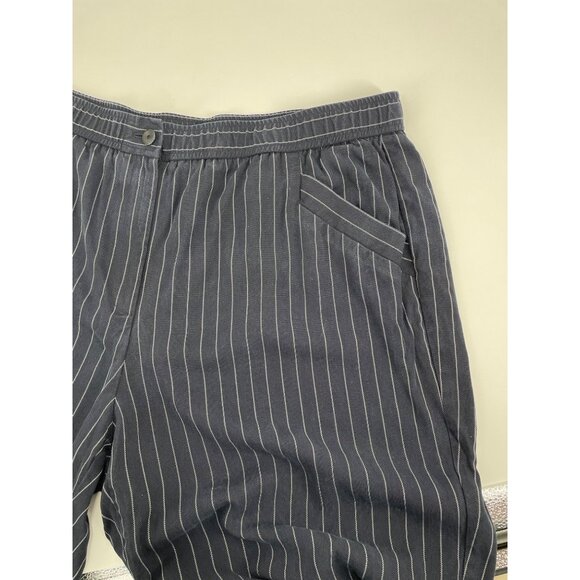 Eileen Fisher Womens Plus Size 2X Striped Tencel Cropped Pants Navy Lagenlook - Picture 5 of 8